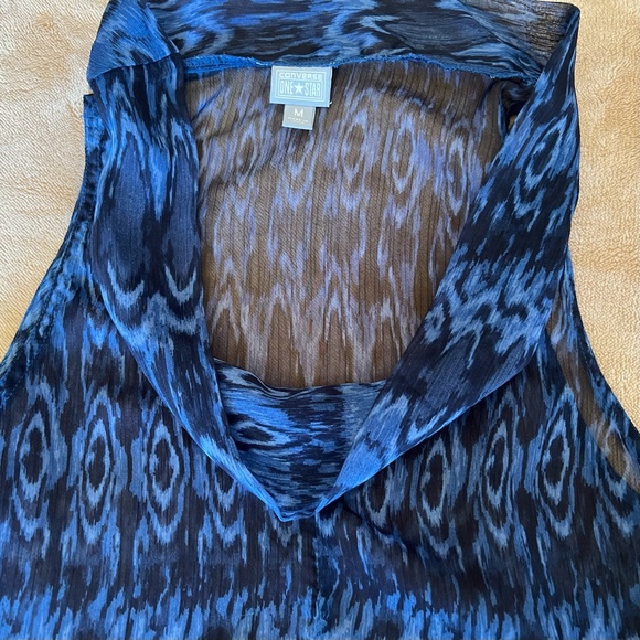 Converse One Star ⭐️ Sheer Cowl Neck Sleveless Top - Picture 9 of 15